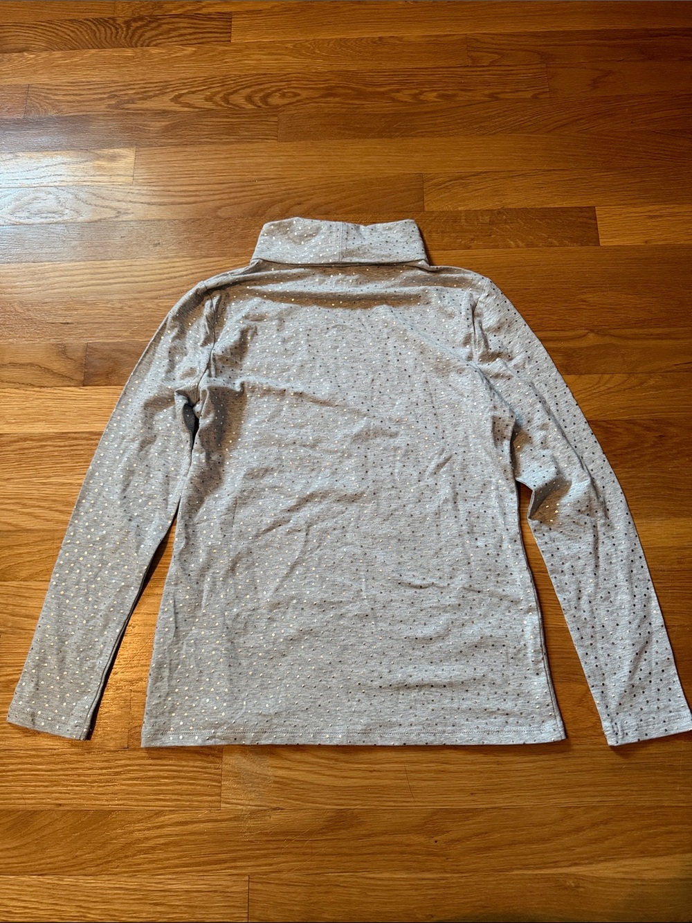 Talbots Silver Sparkle polka dot Turtleneck Long Sleeve Top - Picture 8 of 10